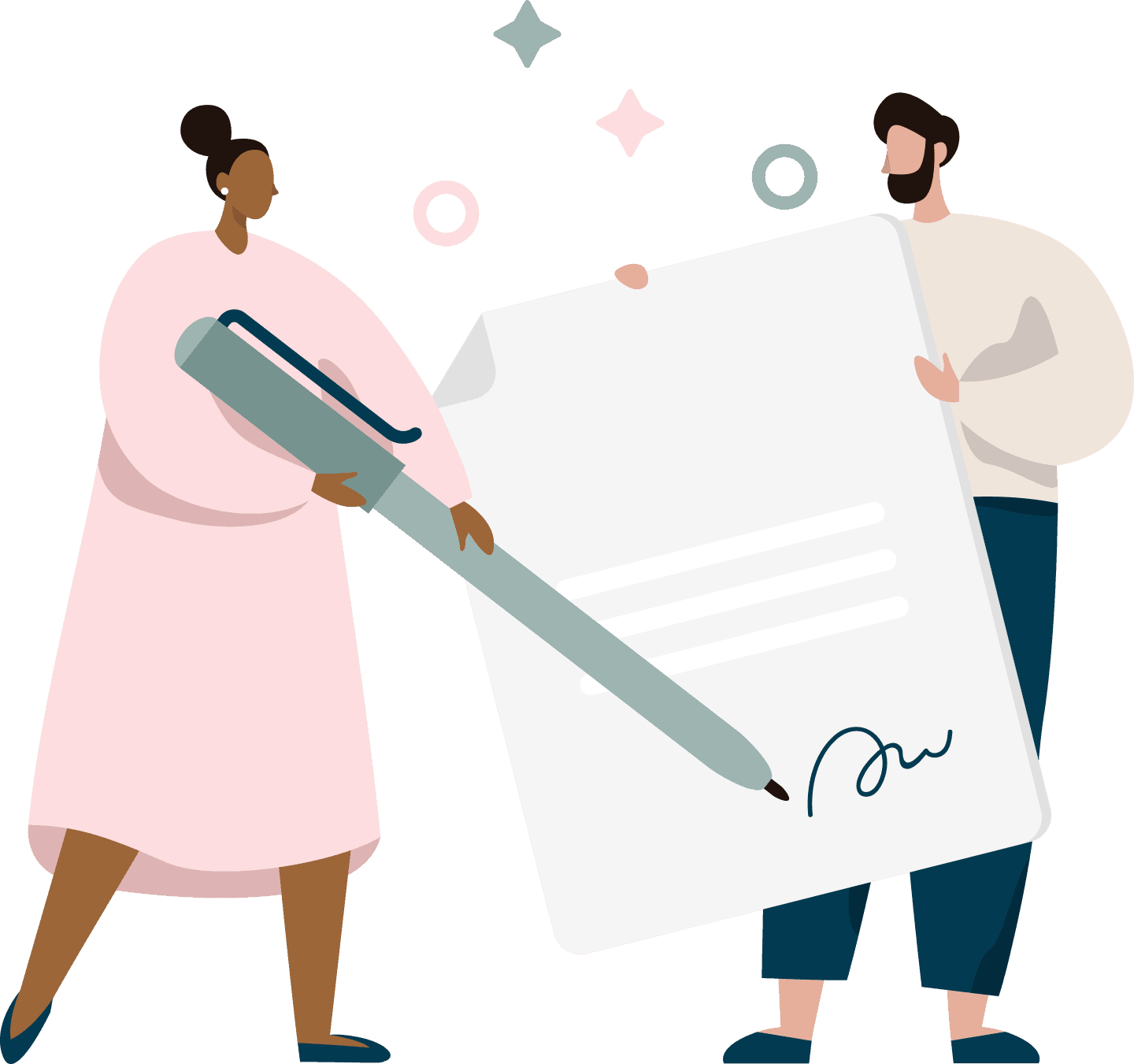 Contract Signing Illustration Contract Signing Illustration